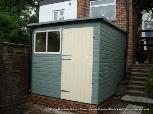 Deluxe Pent 7x11 Lean-To, Stable Door, Painted Finish, Guttering.